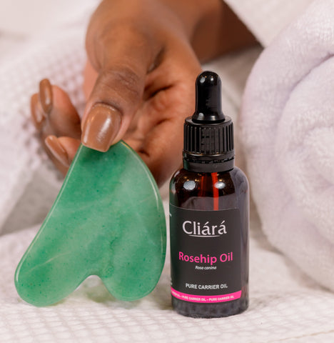 Rosehip Oil with Green Aventurine Gua Sha